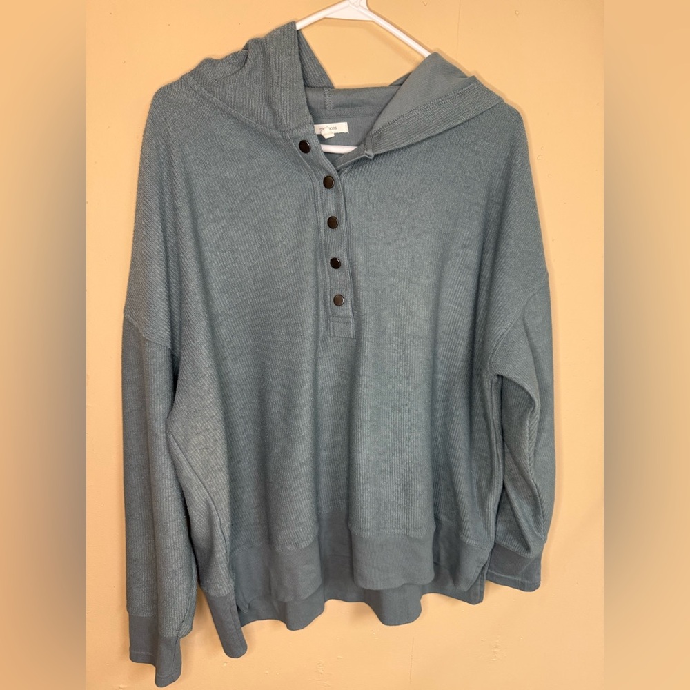 Maurices Teal Button-Up Sweater